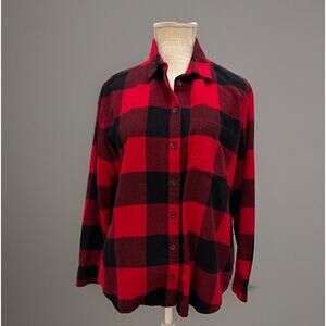 Old Navy Buffalo Check Shirt Women's Size M 100% Cotton Button Down